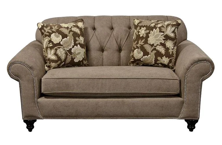 Dimensions 5730/N Series 5736N Loveseat with Nailheads and Tufted Seat